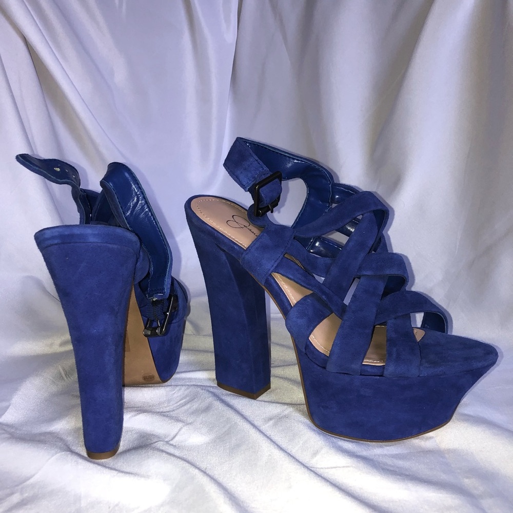 Blue Suede Heels; Jessica Simpson